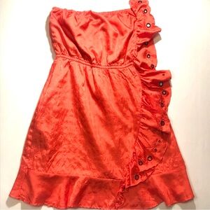 Matix orange strapless mini dress size medium
